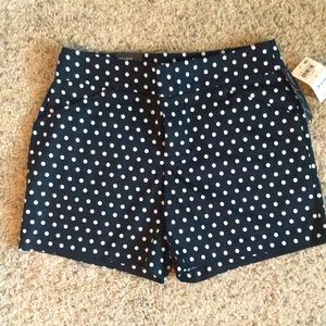 Black and white polkadot shorts